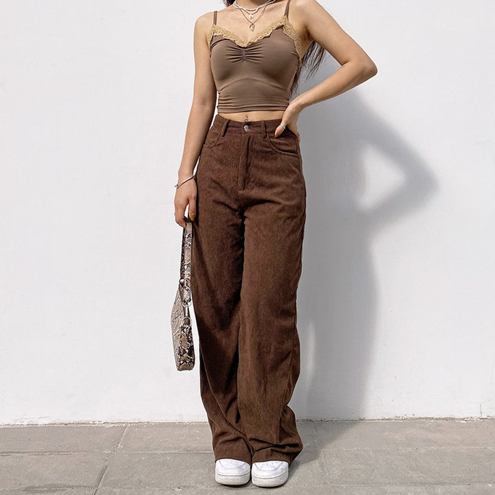 Damen Hochtaillierte weite Bundhose im Retro-Stil Echo Archiv