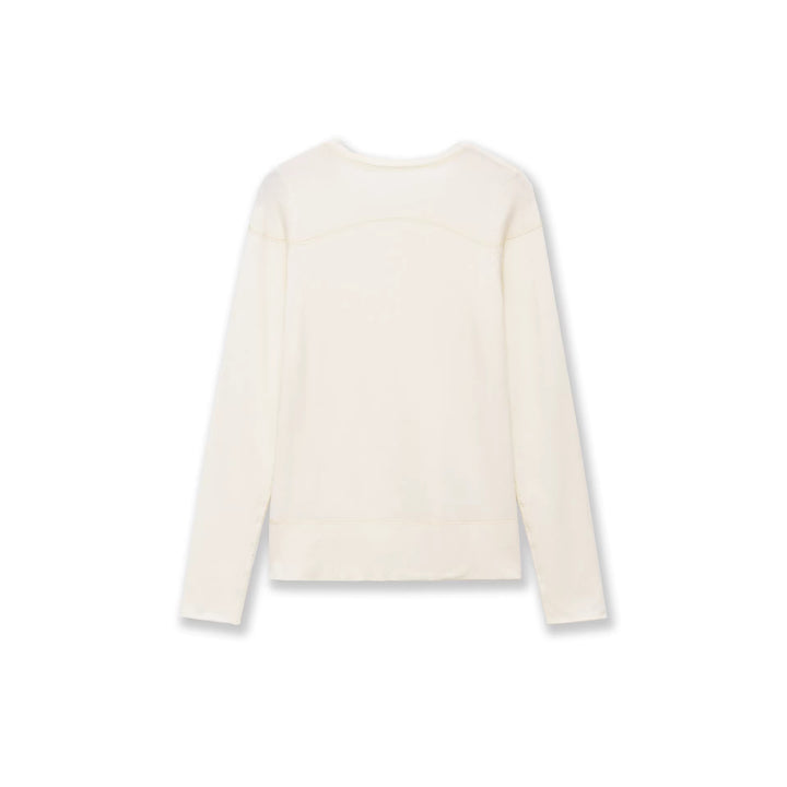 Damen Feiner Langarm-Strickpullover mit Rundhalsausschnitt und Flatlock‑Naht Echoarchiv