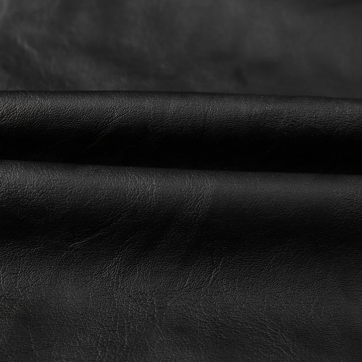 Herren Motorrad-inspirierte Lederoptikjacke mit Stehkragen und Ziernähten – Taviero