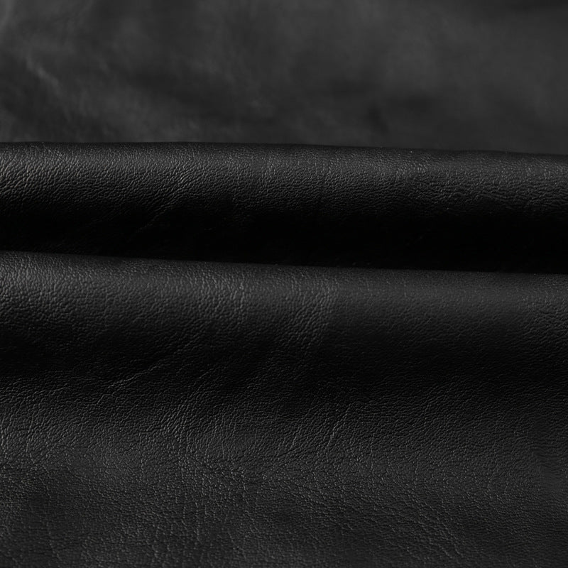 Herren Lederimitat-Bikerjacke im Vintage-Look mit Stehkragen, Ziernähten und Mehrfach-Reißverschlusstaschen Echoarchiv