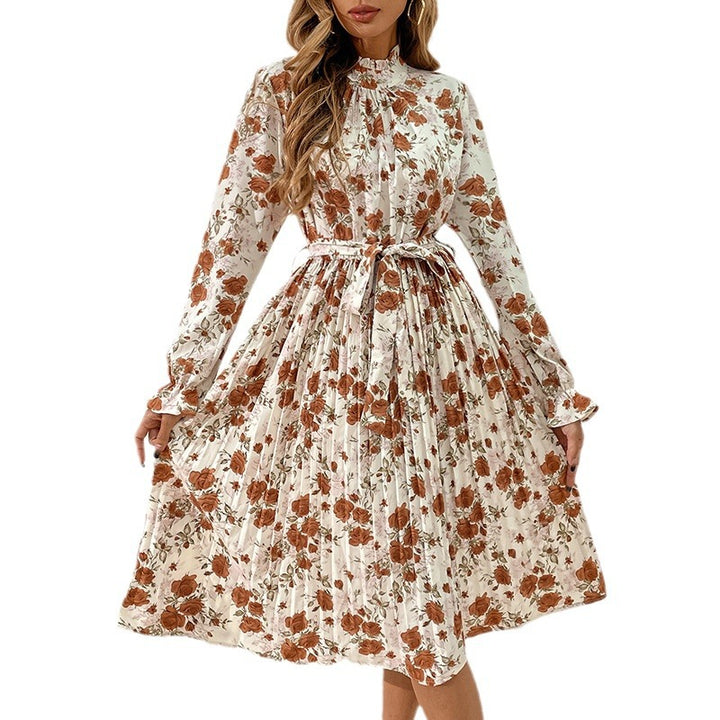 Damen Blumiges Midi-Kleid mit Gürtel und Rüschendetails Echo Archiv