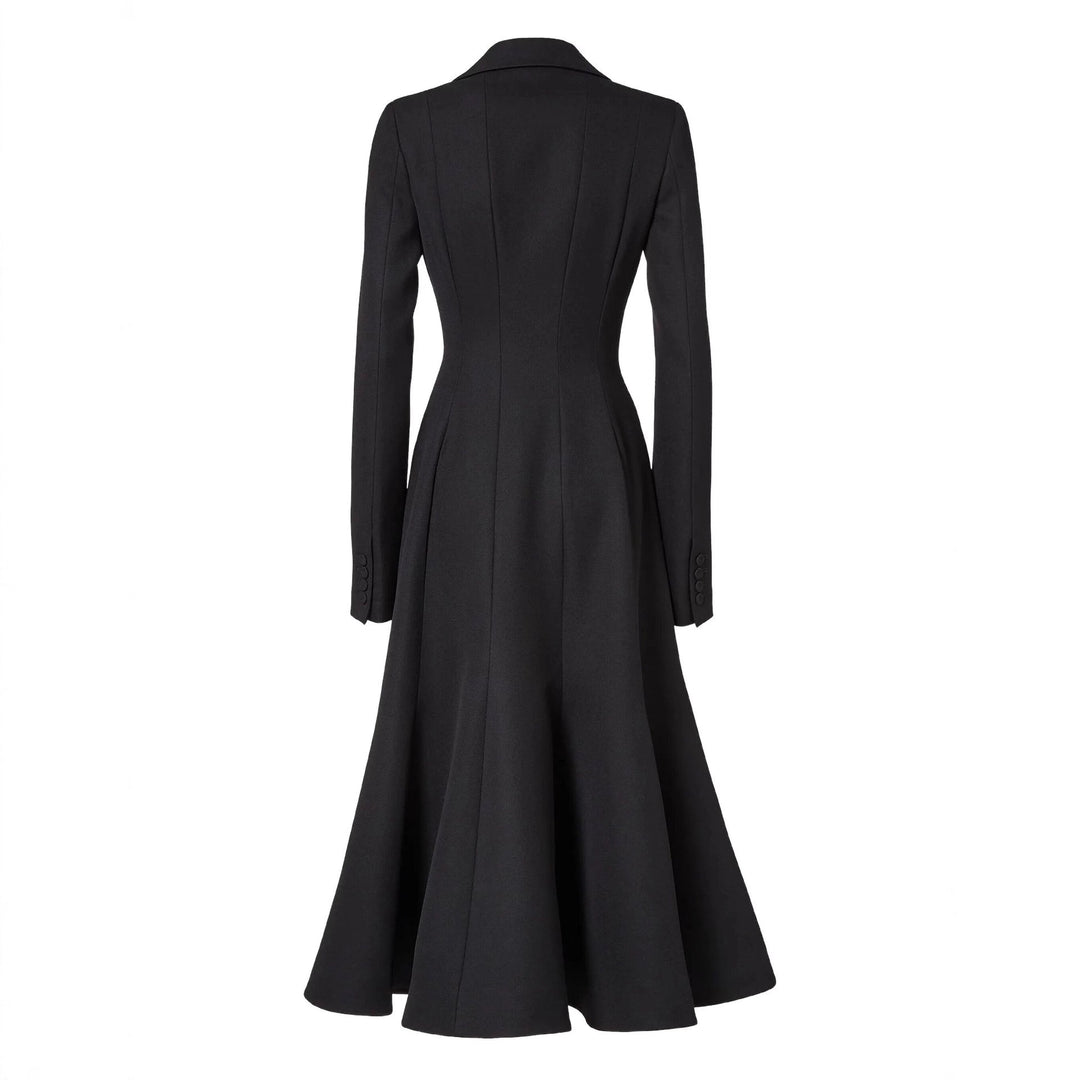 Damen taillierter Longblazer‑Mantel mit ausgestelltem Rockteil Echoarchiv