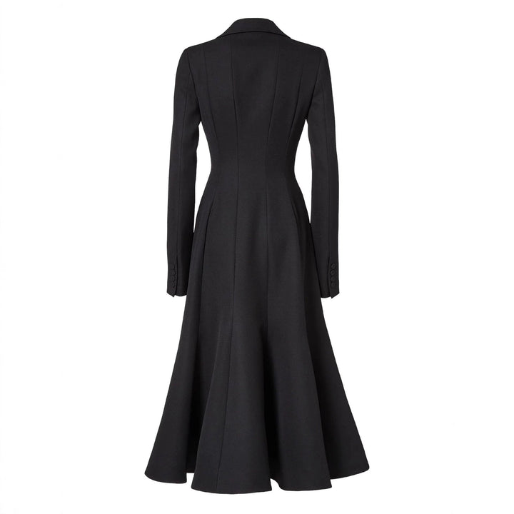 Damen taillierter Longblazer‑Mantel mit ausgestelltem Rockteil Echoarchiv