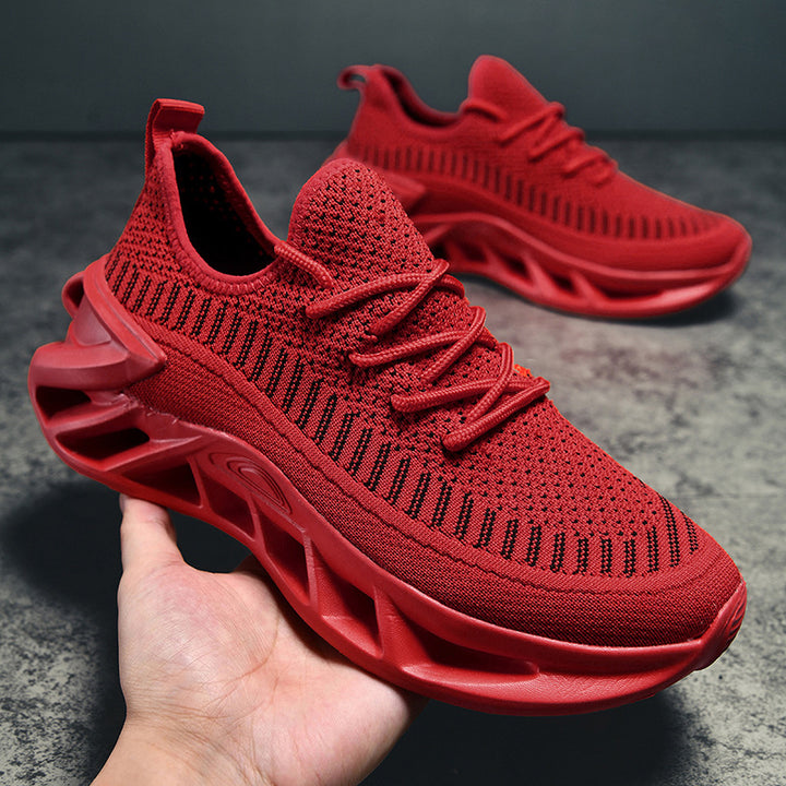 Unisex atmungsaktive Strick‑Runner mit skulpturierter Hohlkammer‑Plattform und flexibler Trail‑Laufsohle – Tavélo