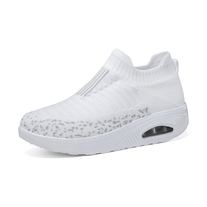 Damen nan gestrickter Schlupf-Walking-Sneaker mit anatomischer Pronationsstütze, Luftpolster-Zwischensohle und sockenähnlichem Schaft Echo Archiv