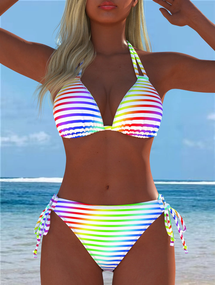 Damen Bikini-Set mit verspieltem Schnitt und trendigem Mustermix Echo Archiv