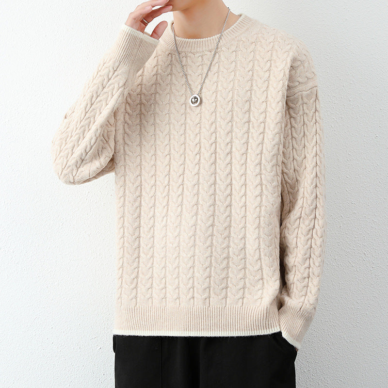 Herren Grobstrickpullover mit Zopfmuster Echoarchiv
