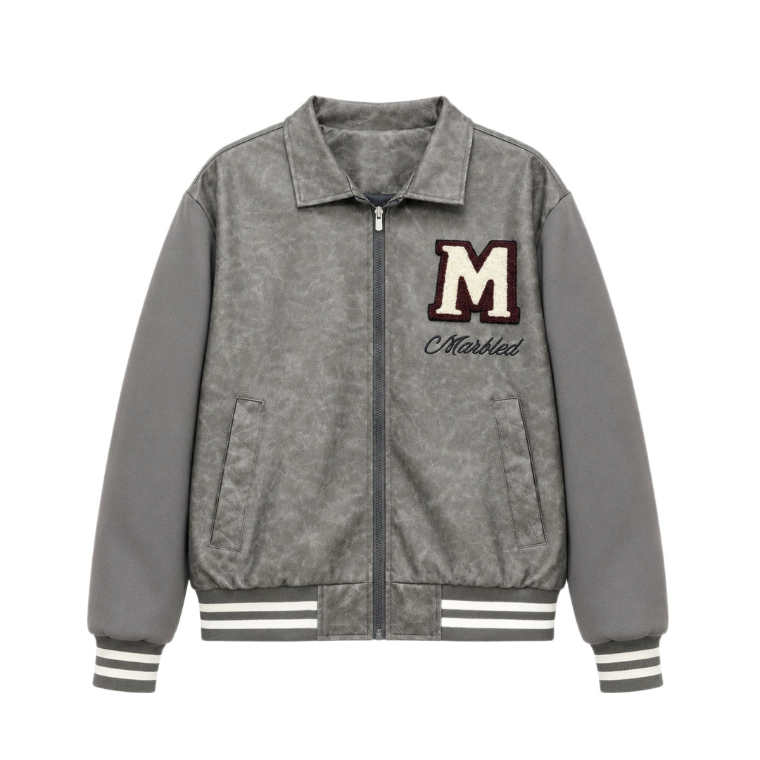Herren Modische Bomberjacke mit Stickdetails Echo Archiv