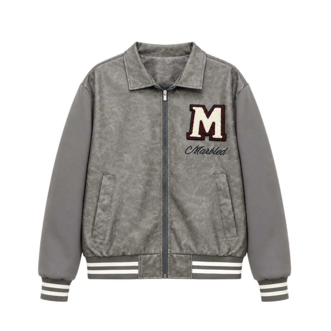Herren Modische Bomberjacke mit Stickdetails – Brevano