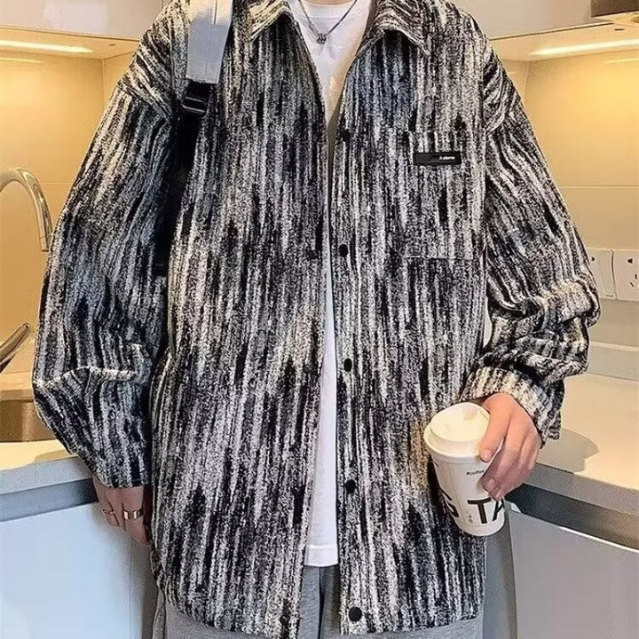 Herren modische Hemdjacke mit strukturiertem Muster Echoarchiv