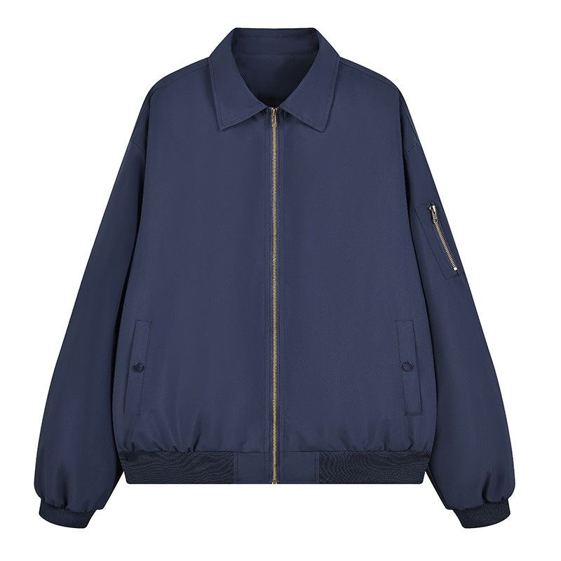 Herren Leichte Oversize-Übergangsjacke im Bomberstil mit Ärmeltasche & elastischem Saum Echoarchiv
