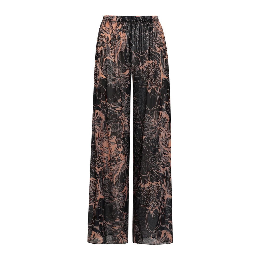 Damen Palazzo-Hose mit floralem Design und elastischem Bund Echo Archiv