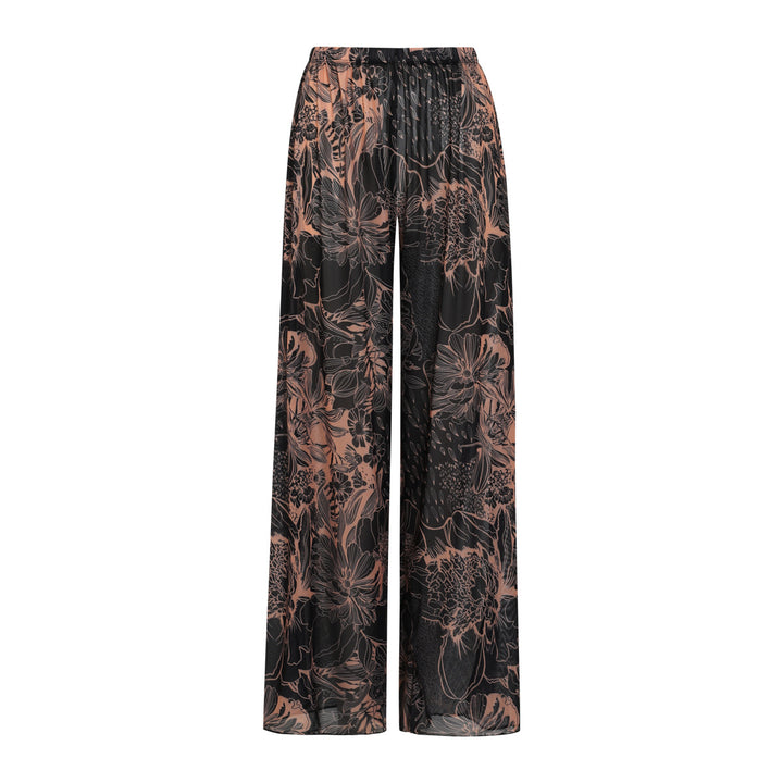 Damen Palazzo-Hose mit floralem Design und elastischem Bund Echo Archiv