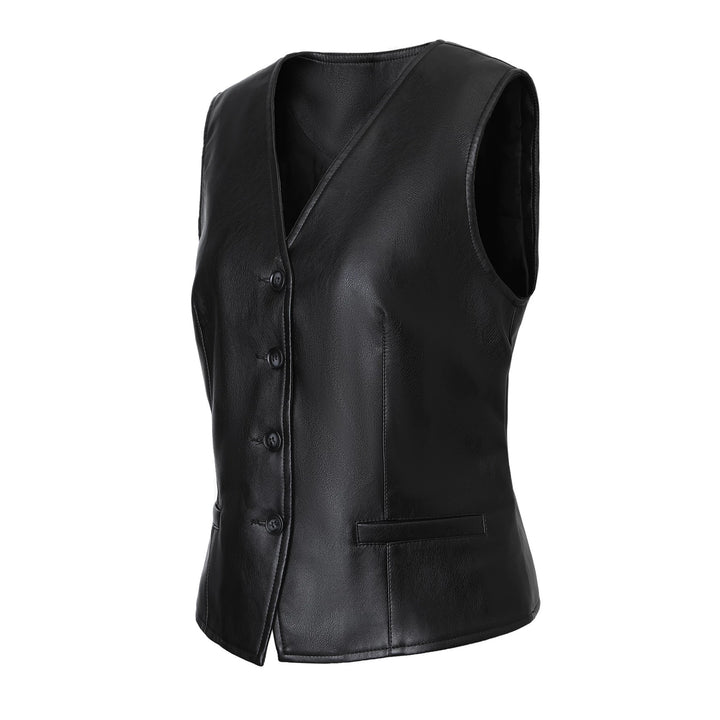 Damen Elegante Kunstlederweste Echo Archiv