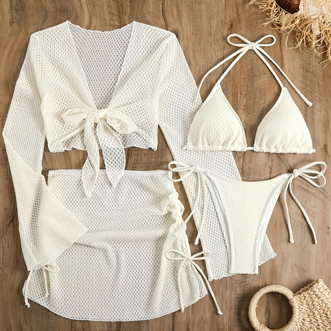 Damen Bikini-Set mit leichtem Netzoberteil und verstellbaren Höschen Echo Archiv