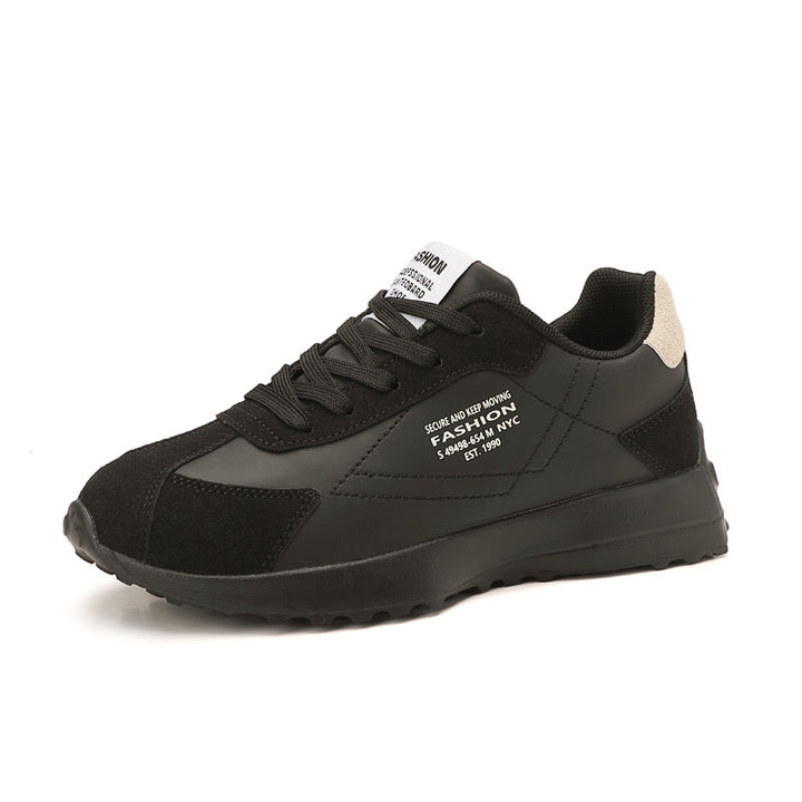 Damen nan leichte Retro-Laufsneaker aus Lederimitat und Velours mit gepolsterter Fersenstütze und rutschfester Profilsohle Echo Archiv