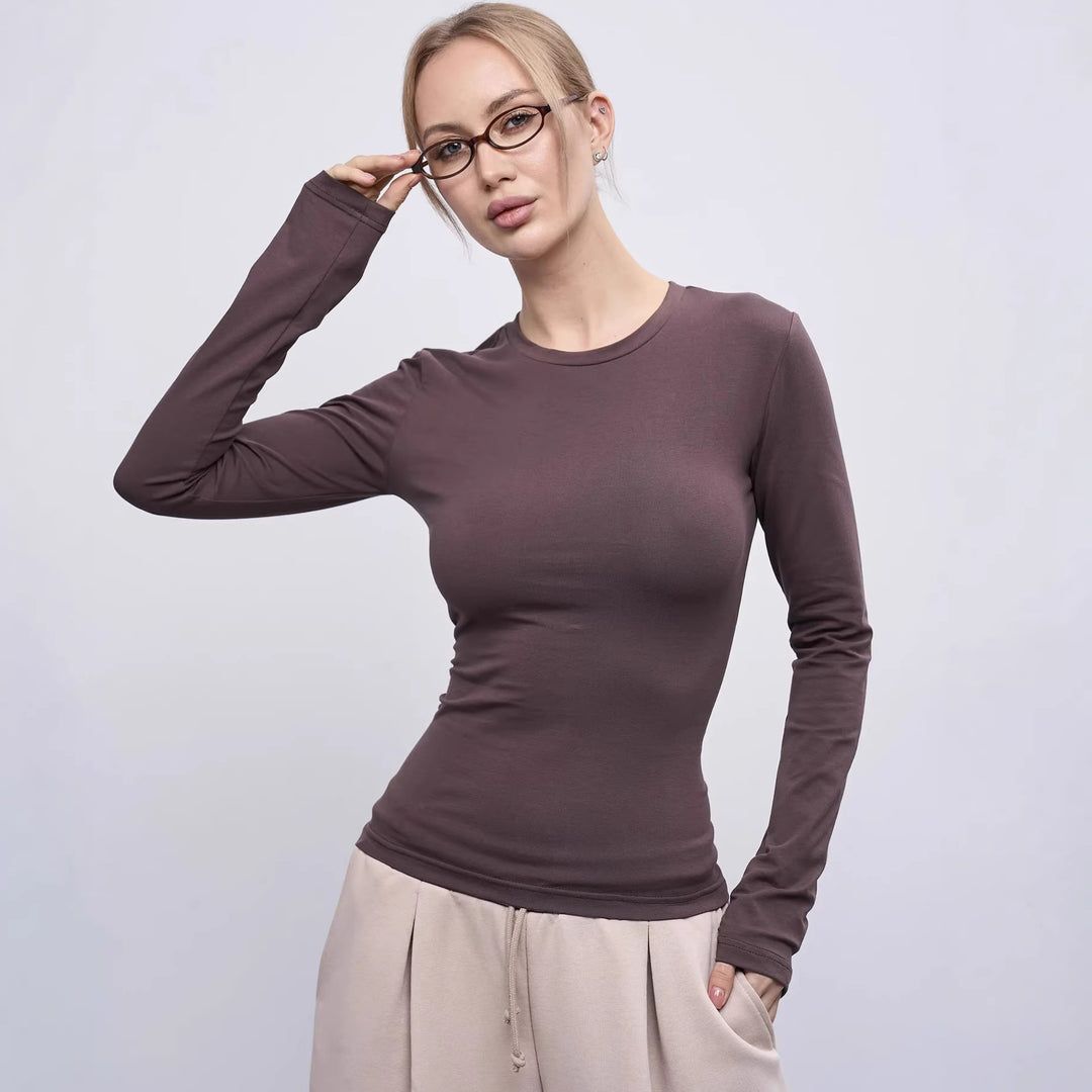 Damen Enganliegendes Langarmshirt Echo Archiv