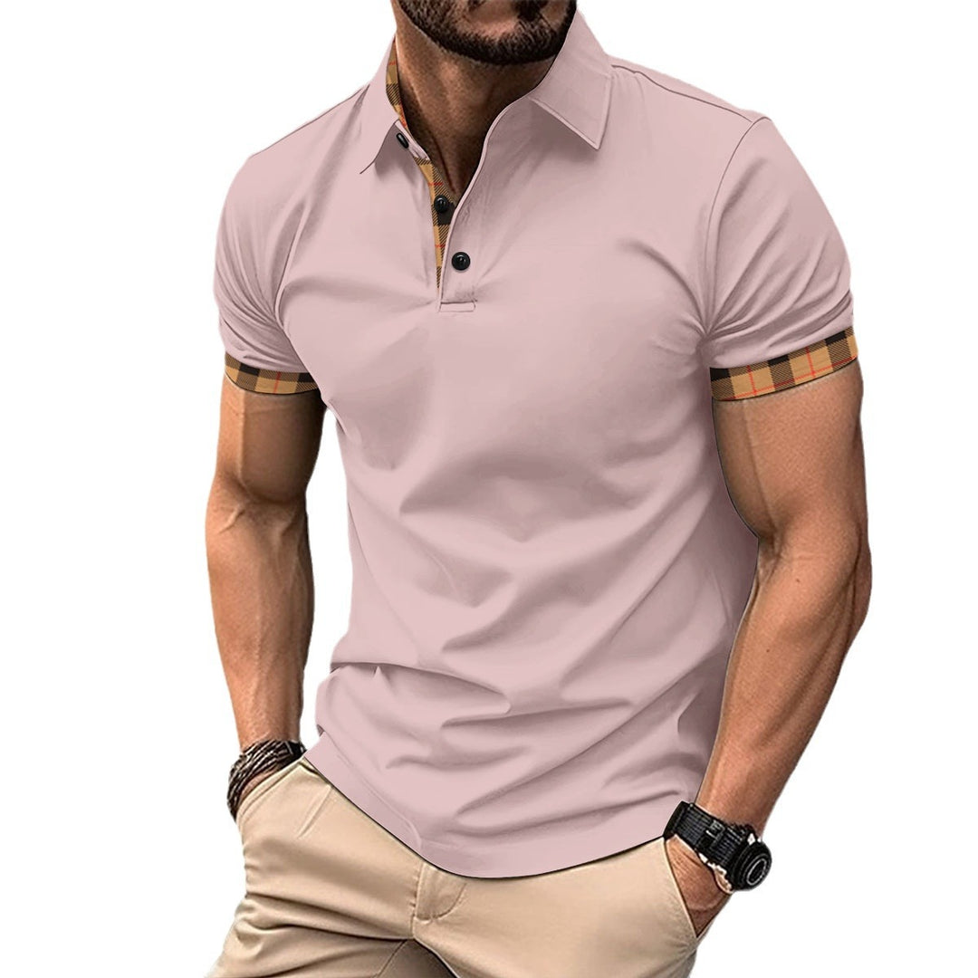 Herren Polohemd mit stilvollen Kontrastärmeln und modernem Kragen Echoarchiv