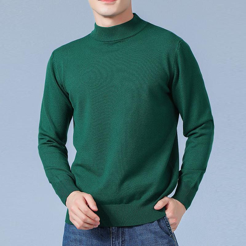Herren Feiner Mockneck-Pullover aus hochwertigem Feinstrick mit gerippten Abschlüssen Echoarchiv