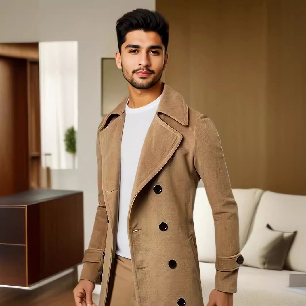 Herren doppelter Wollmantel Echoarchiv