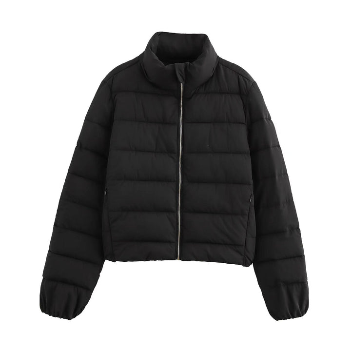 Damen Kurze gesteppte Jacke mit Stehkragen, Reißverschluss und elastischen Bündchen Echo Archiv
