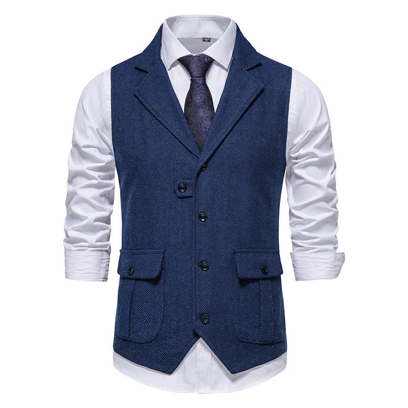 Herren elegante Weste mit strukturiertem Hahnentritt-Muster Echoarchiv