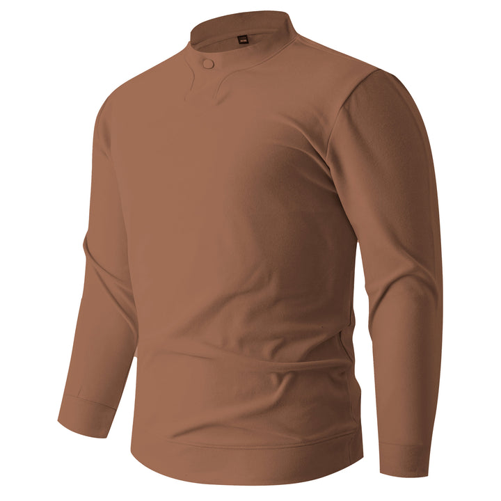 Herren Langarmshirt mit schmalem Stehkragen und Knopfverschluss Echo Archiv