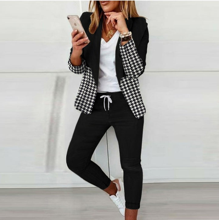 Damen Karierte Slim-Fit Jogginghose mit Tunnelzug und Knöchellangem Schnitt – Avélisse