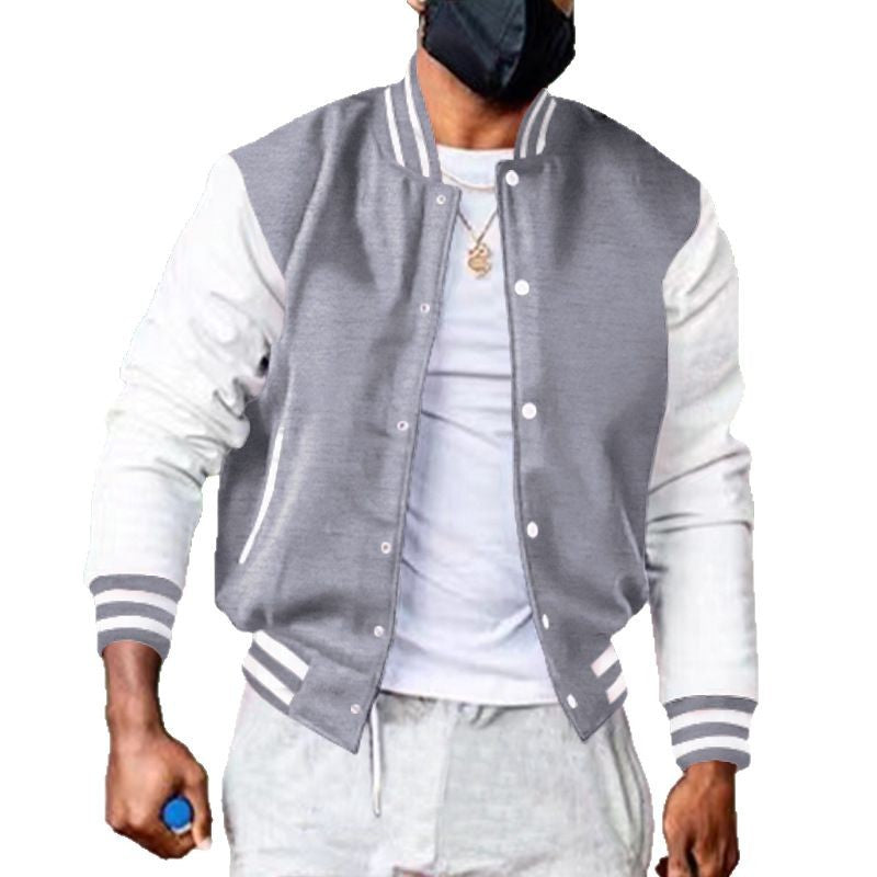 Herren Varsity-Jacke mit farblich abgesetzten Ärmeln und seitlichen Taschen Echoarchiv