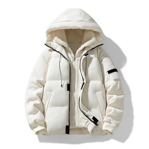 Männer Nano Urban Thermo Steppjacke mit Teddy-Futter, elastischem Saum und Kapuze – Taviero