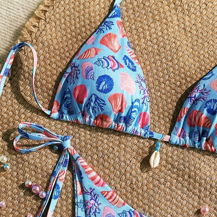 Damen Triangel-Bikini mit maritimen Muschelmuster Echo Archiv 1782221304