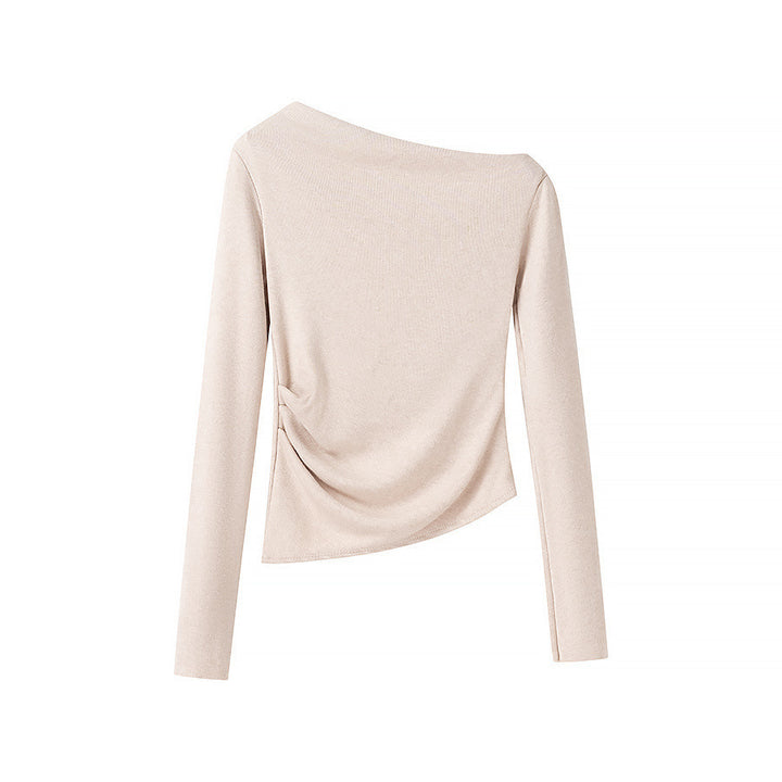 Damen Asymmetrisches One-Shoulder Langarmshirt mit Raffung Echo Archiv