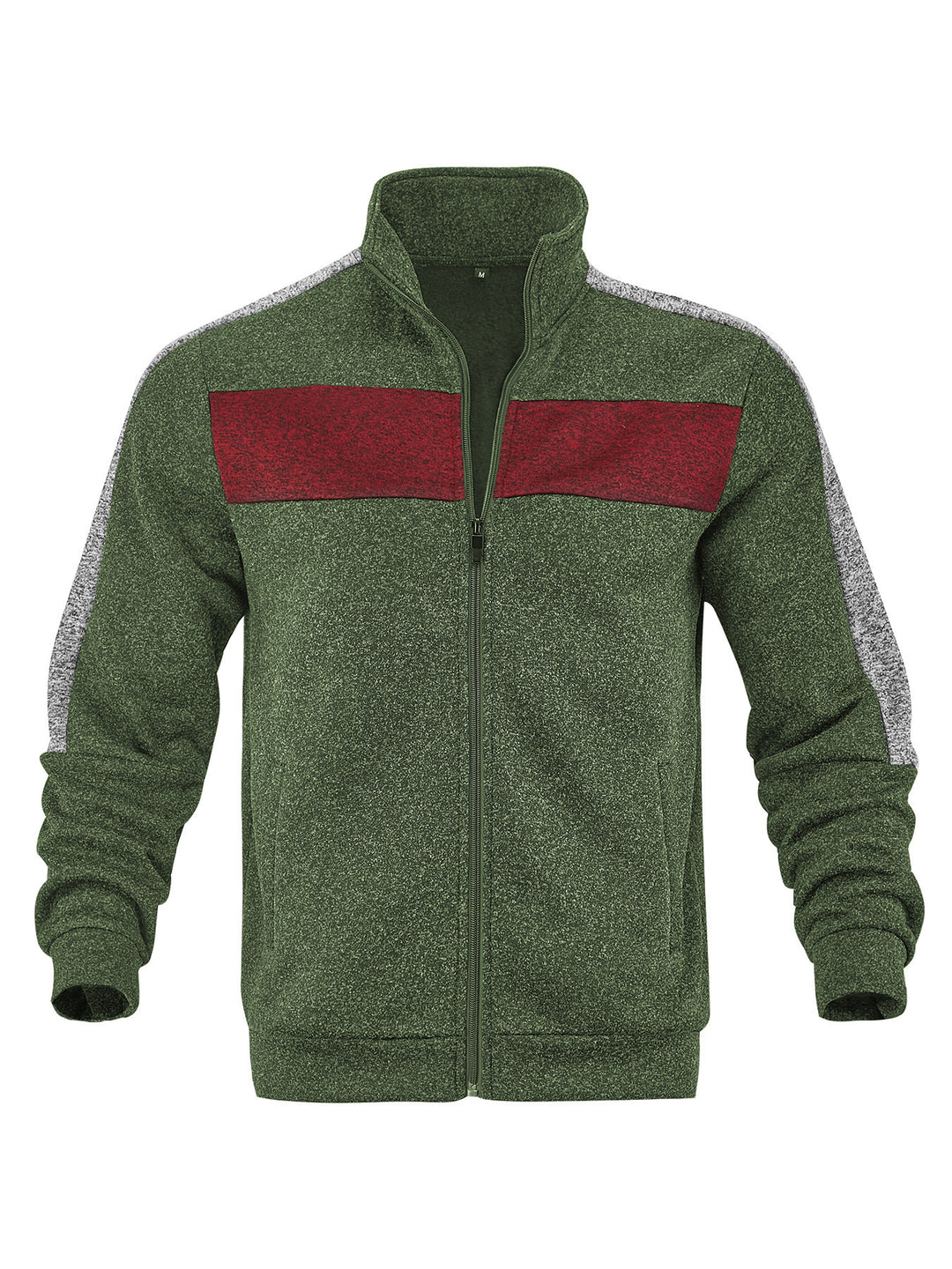 Herren Sportliche Fleecejacke mit hohem Kragen und reflektierenden Akzenten Echoarchiv