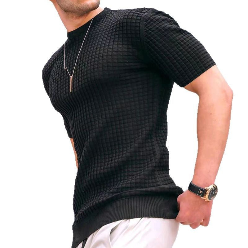 Herren atmungsaktives Kurzarm-Shirt mit strukturiertem Design Echoarchiv