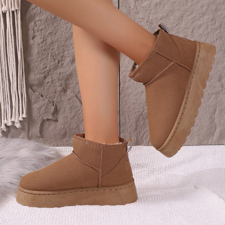 Damen Gefütterte Kurzstiefel mit Plateau‑Sohle und Velours‑Optik Echo Archiv