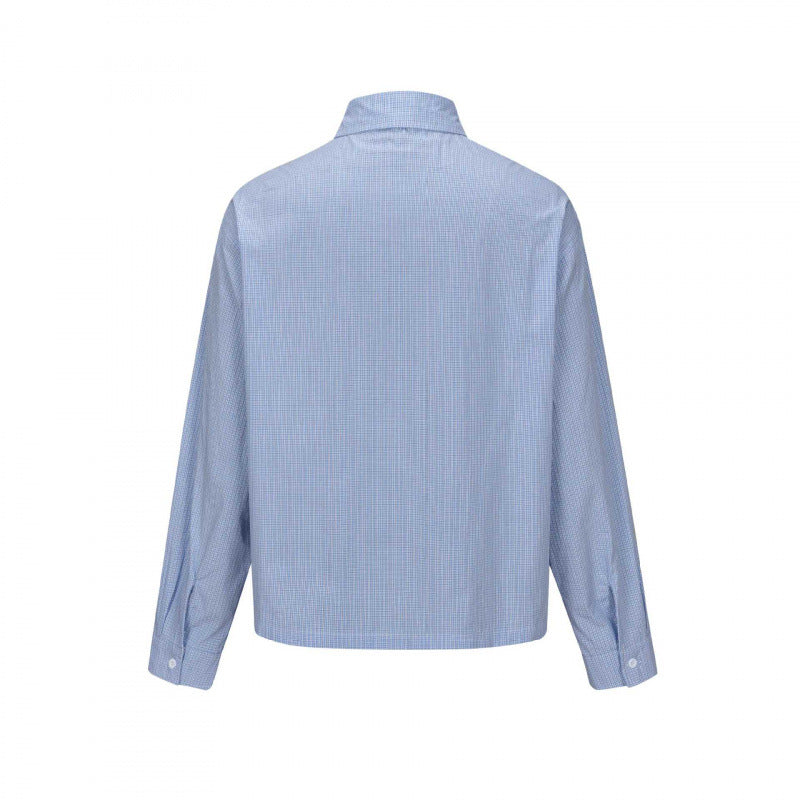 Unisex Kastenförmiges Overshirt im Boxy‑Cut mit feinem Vichy‑Karo und Hemdkragen Echo Archiv