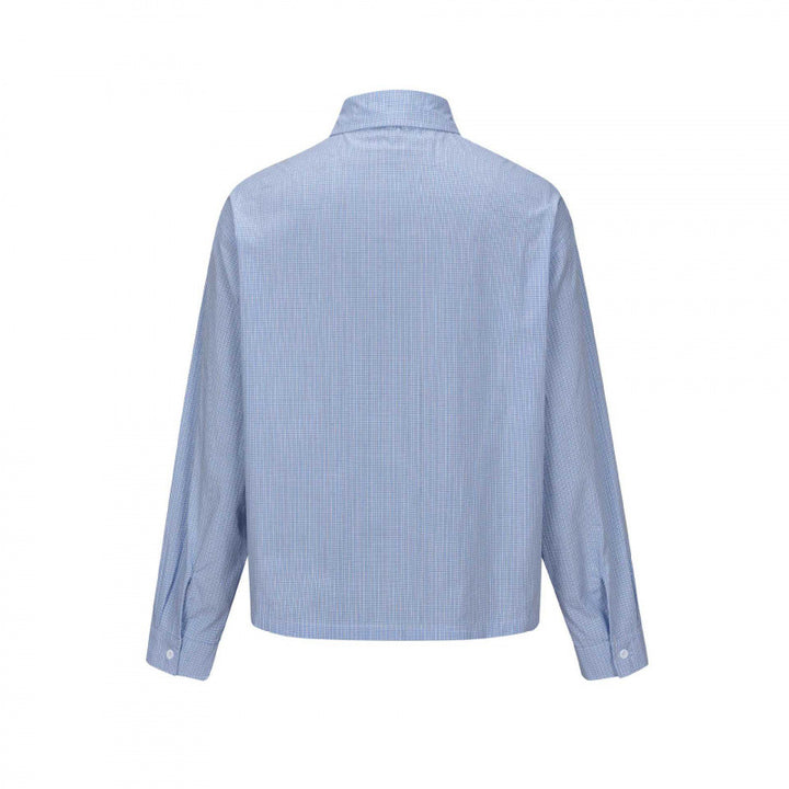 Unisex Kastenförmiges Overshirt im Boxy‑Cut mit feinem Vichy‑Karo und Hemdkragen Echo Archiv