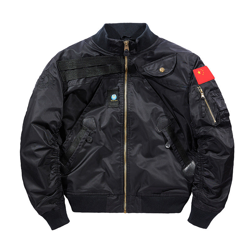 Herren Wattierte Bomberjacke im Pilotendesign mit Utility-Taschen und Rippbündchen Echo Archiv
