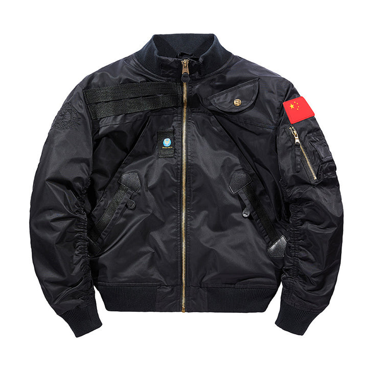 Herren Wattierte Bomberjacke im Pilotendesign mit Utility-Taschen und Rippbündchen Echo Archiv