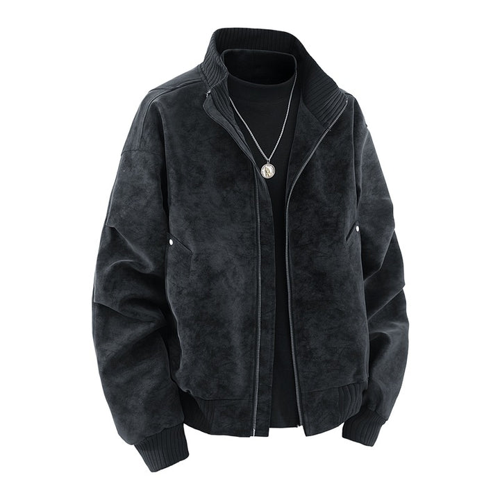 Herren Modische Bomberjacke aus Kunstleder Echo Archiv