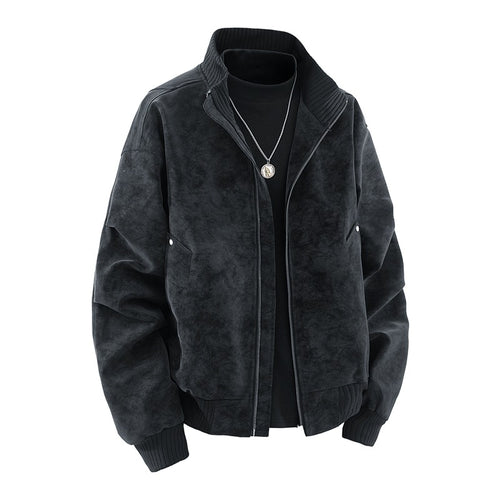 Herren Modische Bomberjacke aus Kunstleder Echo Archiv
