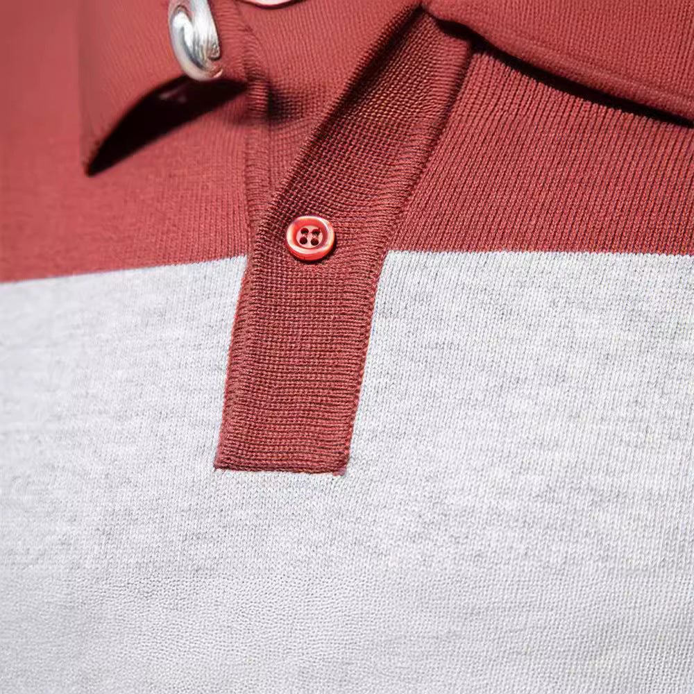Herren Langarm-Polo-Shirt mit modischem Streifendesign Echoarchiv