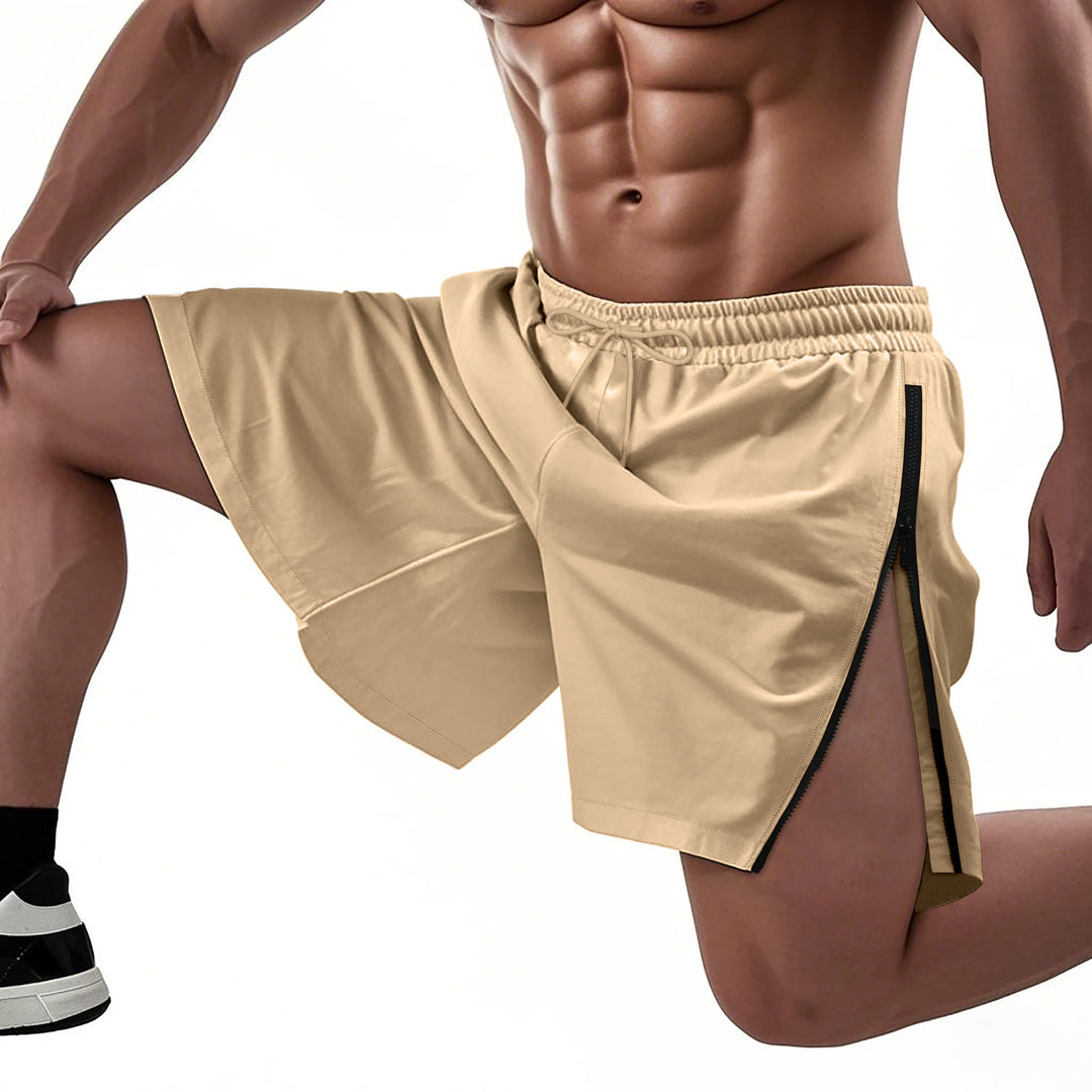 Herren Sportliche Funktionsshorts mit seitlichem Reißverschluss und elastischem Bund Echoarchiv