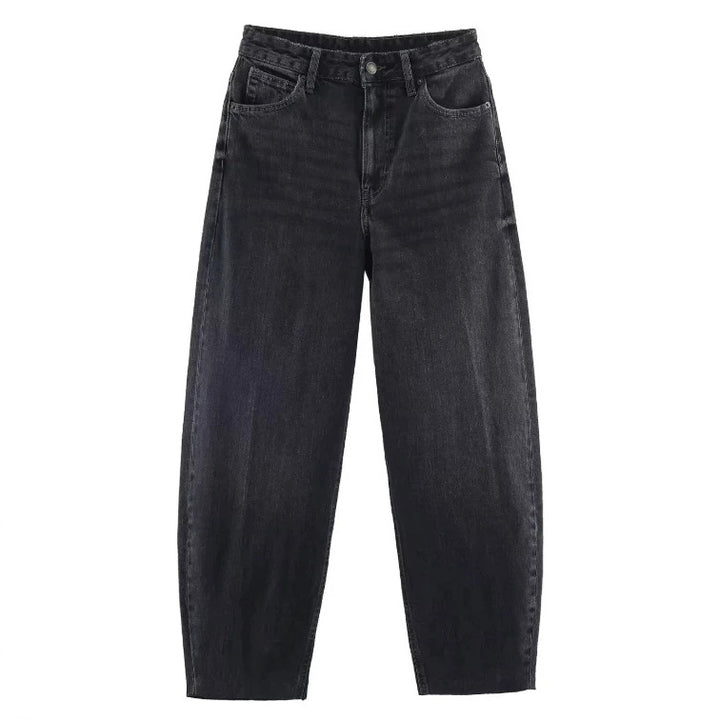 Damen Hochtaillierte Baggy-Jeans mit weitem Bein und klassischer Taschenlösung Echo Archiv