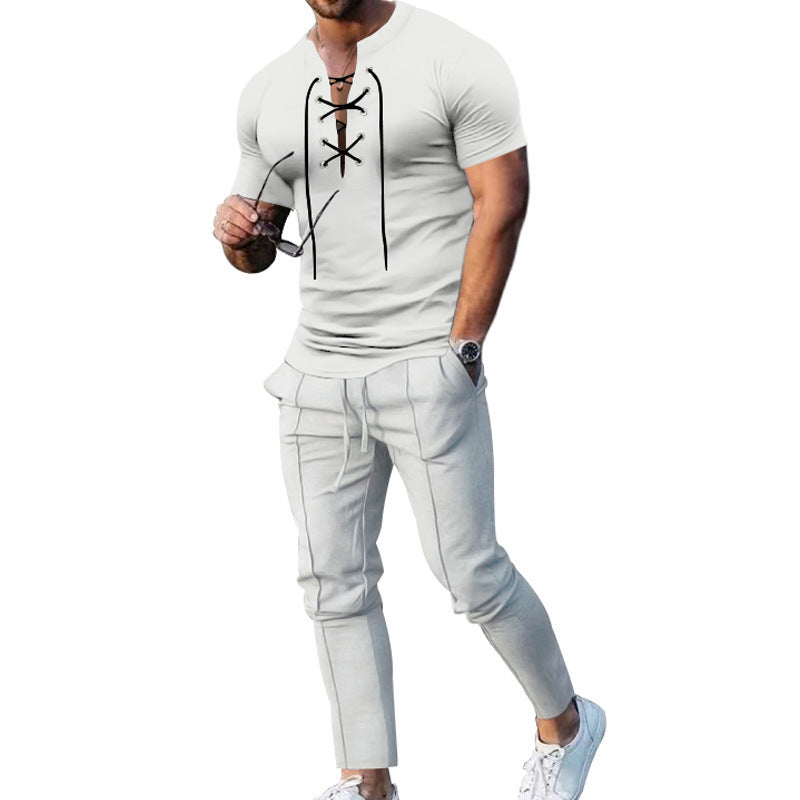 Herren lässiges Sport-Outfit mit modernem Schnürdesign und praktischen Taschen Echoarchiv