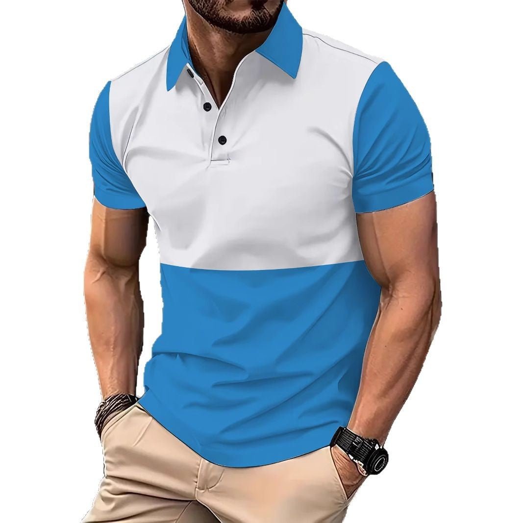 Herren Poloshirt mit modernem Farb-Blockdesign und atmungsaktivem Material Echoarchiv