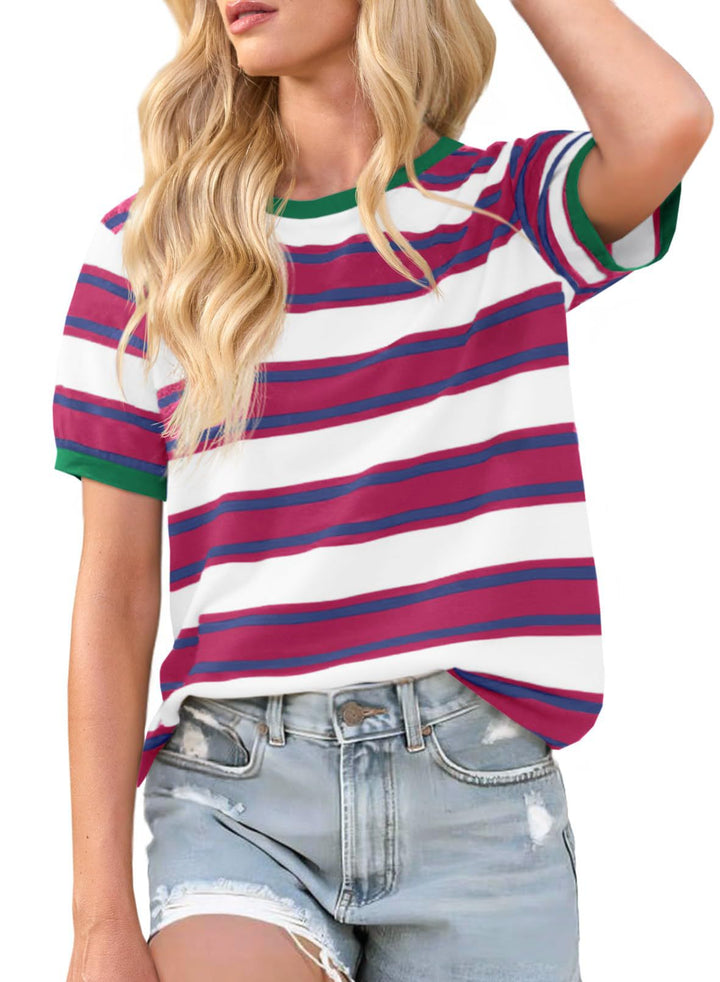 Damen Lässiges Streifen-T-Shirt Echo Archiv