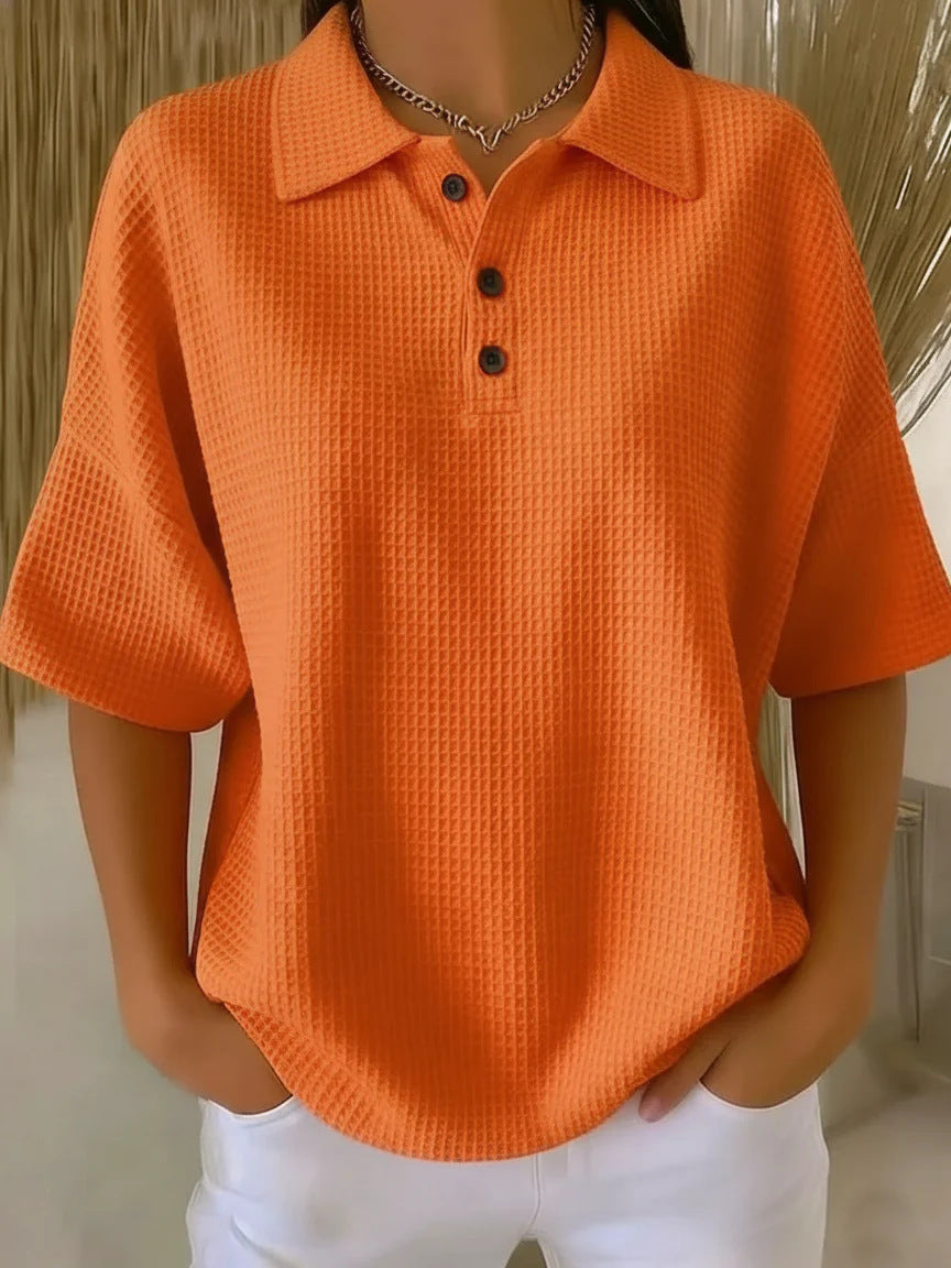 Damen sportliches Poloshirt aus Waffelpiqué Echoarchiv