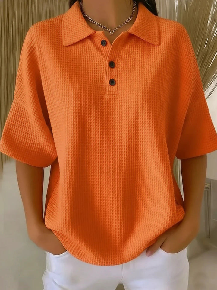 Damen sportliches Poloshirt aus Waffelpiqué Echoarchiv