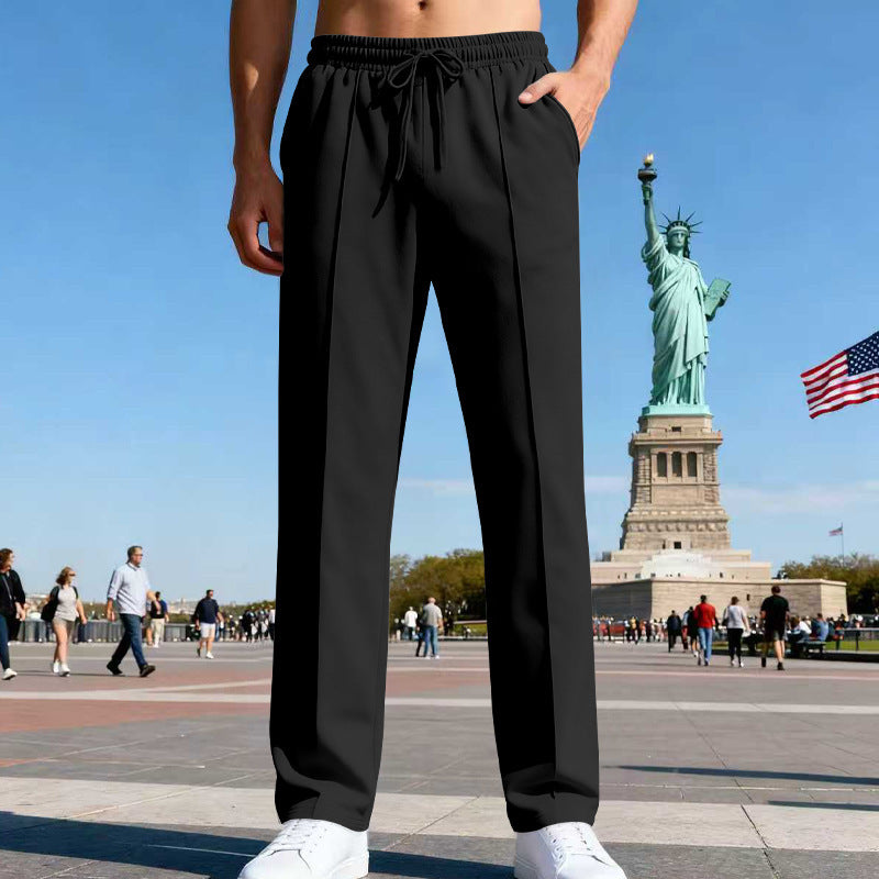 Herren nan elegante Sweathose mit Bügelfalte geradem Bein und Tunnelzug Echo Archiv